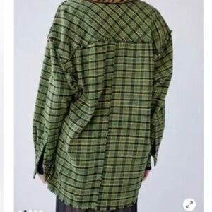 Woman’s oversized Green Plaid shirt